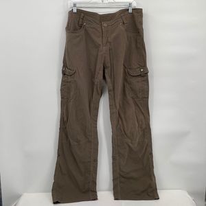 Kuhl Womens Vintage Patina Dye Brown Stretch Cargo Hiking Outdoor Pants Size 14